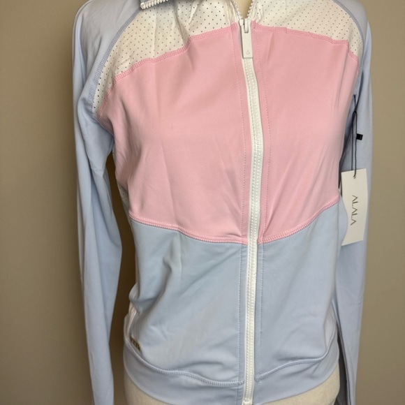 Alala Ace Zip Front Jacket Top Pink and Blue XS - Picture 4 of 10